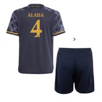 Koszulka piłkarska Real Madrid David Alaba #4 Strój wyjazdowy dla dzieci 2023-24 tanio Krótki Rękaw (+ Krótkie spodenki)